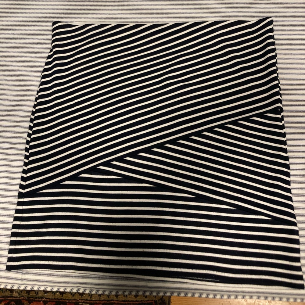 Loft - Black and White Striped Skirt, Size Large